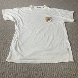 Toon Time Mens T Shirt Size Large White Embroidered Garfield Short‎ Sleeves
